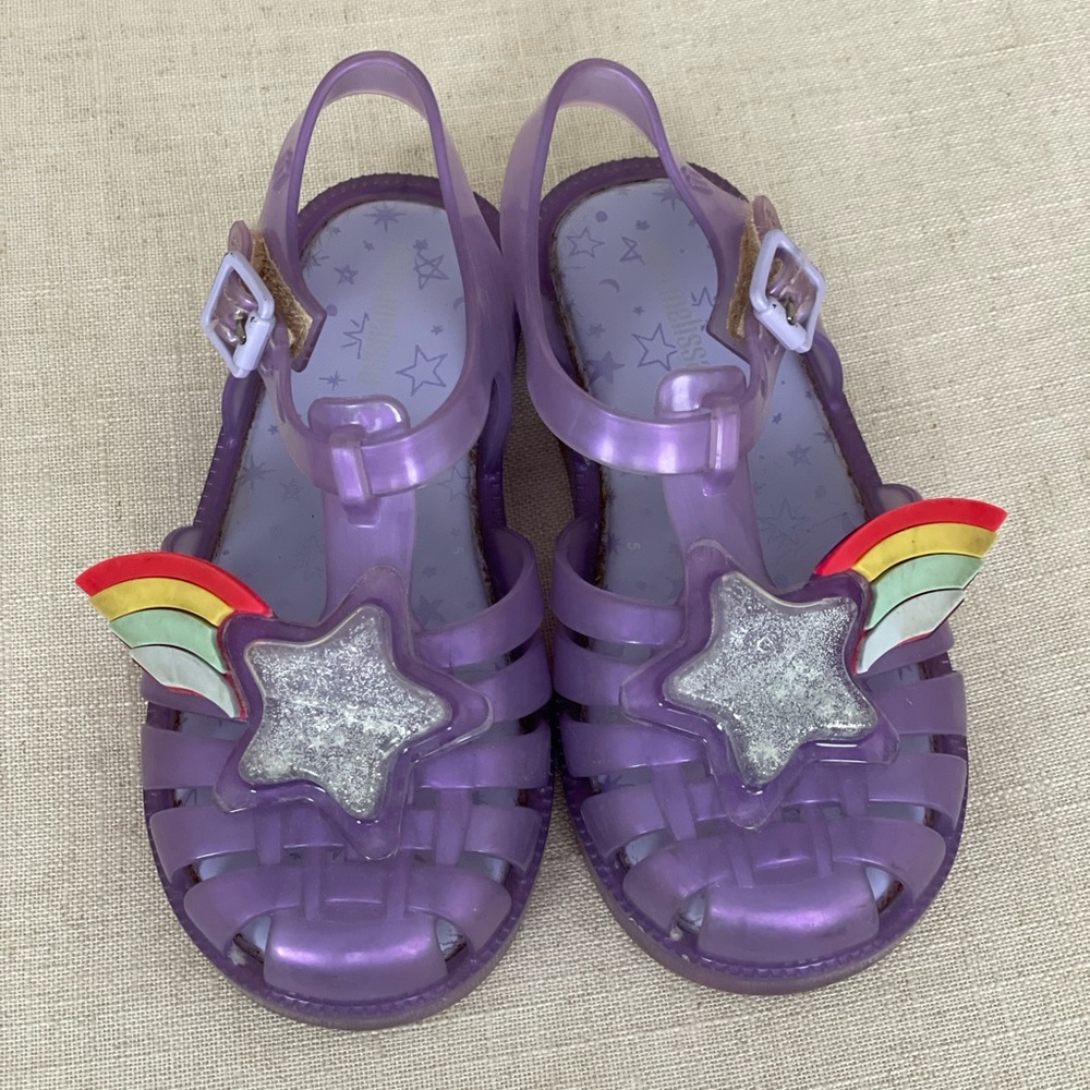 Mini Melissa Shooting Star Rainbow Sandal Size 10